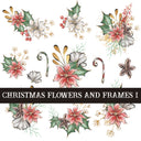Christmas flowers and frames UV DTF Decal Sheets 3 sheet designs