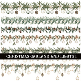 Christmas Garland and Lights Collection UV DTF Decal Sheets 7 Design sheets