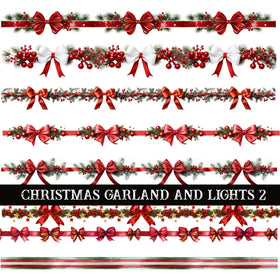 Christmas Garland and Lights Collection UV DTF Decal Sheets 7 Design sheets