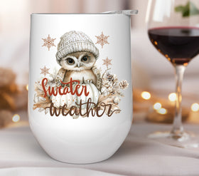Sweater Weather Owl UV DTF Decals