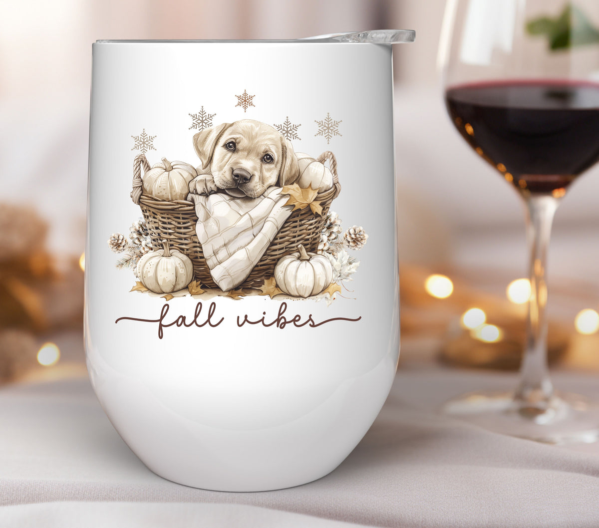 Fall Vibes Puppy UV DTF Decals
