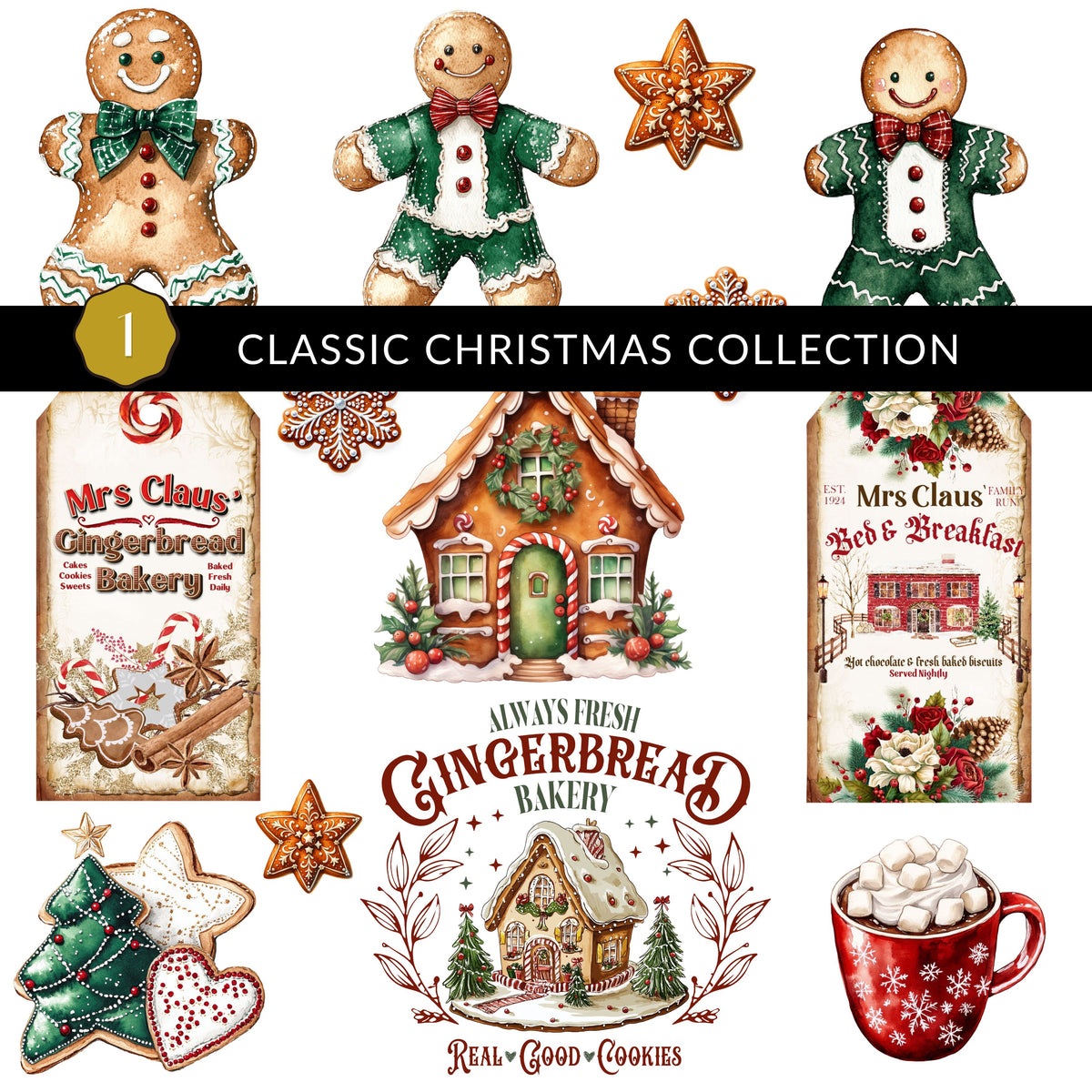 Classic Christmas Collection UV DTF Decal Sheets- 3 Designs