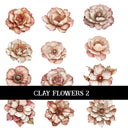 Clay Flowers UV DTF Decal Sheets 6 Designs