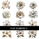 Clay Flowers UV DTF Decal Sheets 6 Designs