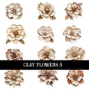 Clay Flowers UV DTF Decal Sheets 6 Designs