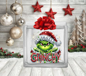 Grinchy Glass Block Decal