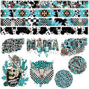 Cowboy Tears Decal, Tumbler butt and Border sheet  UV DTF tumbler