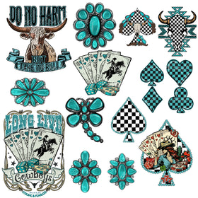 Cowgirl Turquoise UV DTF Decal Sheets-