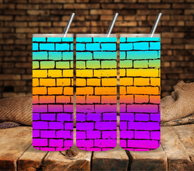 Black Brick UV DTF tumbler wraps