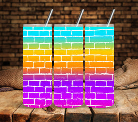 White Brick UV DTF tumbler wraps