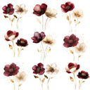 Cranberry Floral UV DTF Decal sheet