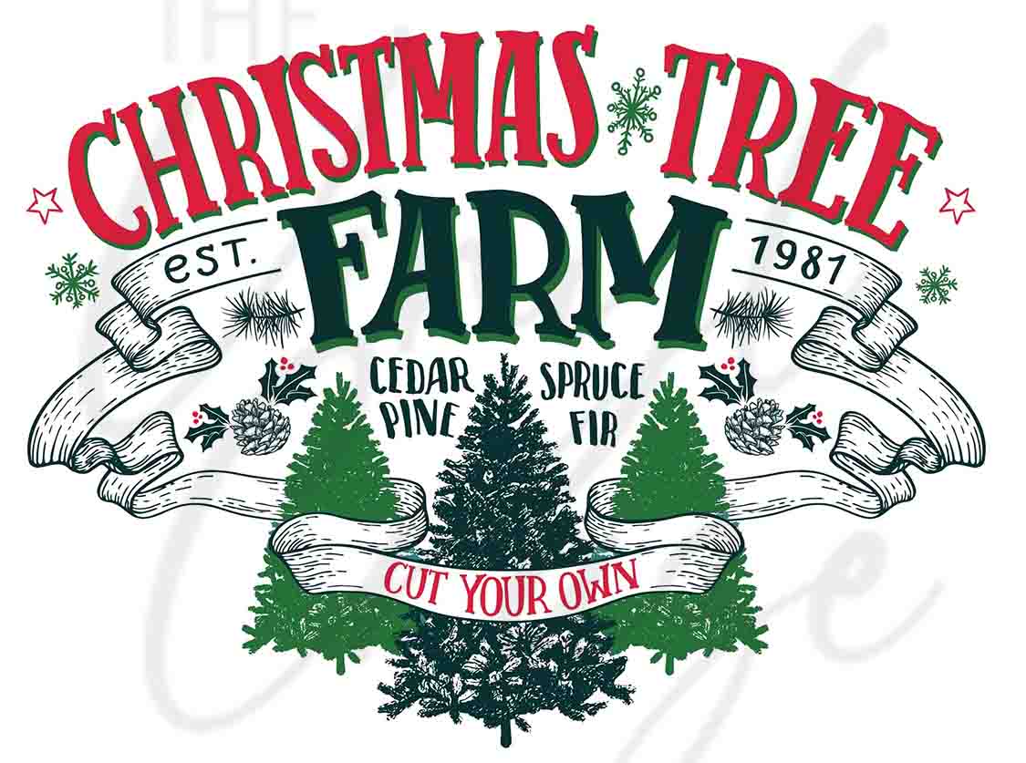 Christmas Tree Farm 12 x 12, Wrap and Decal JPEG Download