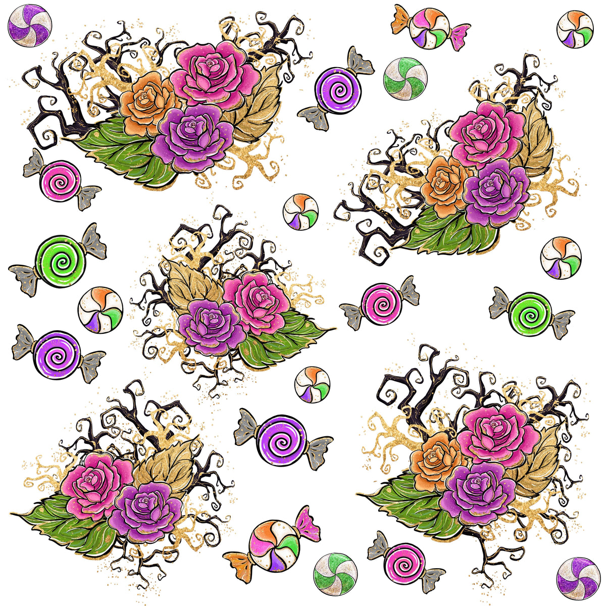 Cute Halloween UV DTF Decal Sheets-4 Design Options