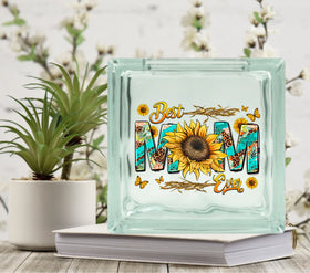 Best Mom Ever Western Glass Block Decal