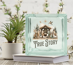 True Story Glass Block Decal
