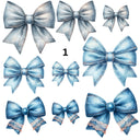 Denim Coquette Bows UV DTF Decal accent Sheet 10x10 sheet 3 designs