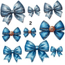 Denim Coquette Bows UV DTF Decal accent Sheet 10x10 sheet 3 designs