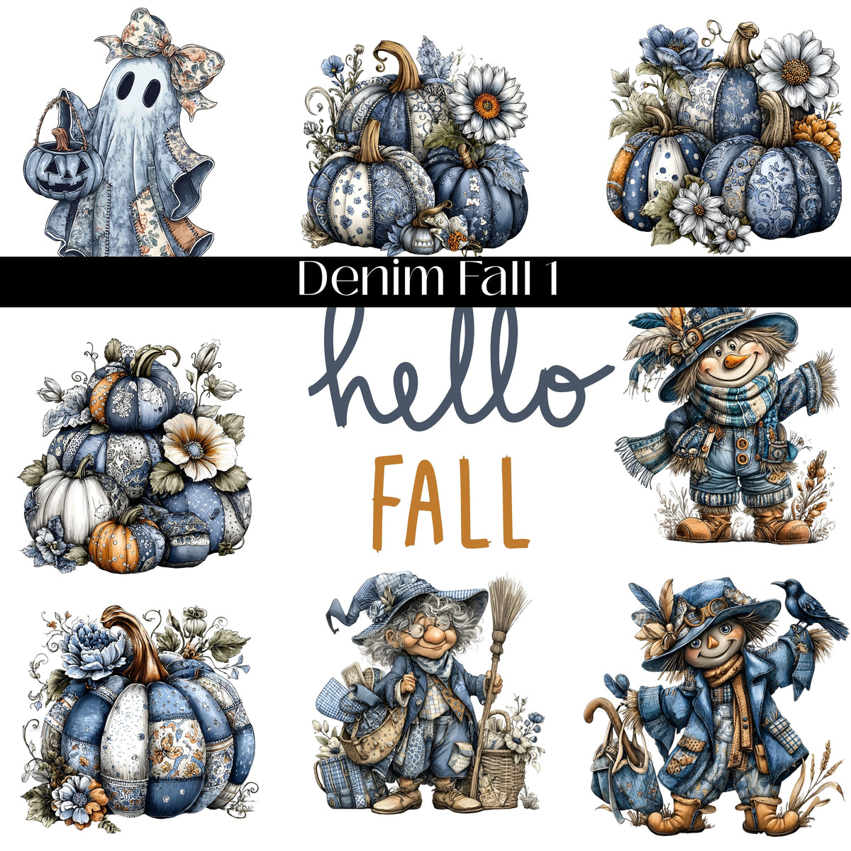 Denim Fall Collection UV DTF Decal Sheets-2 Designs