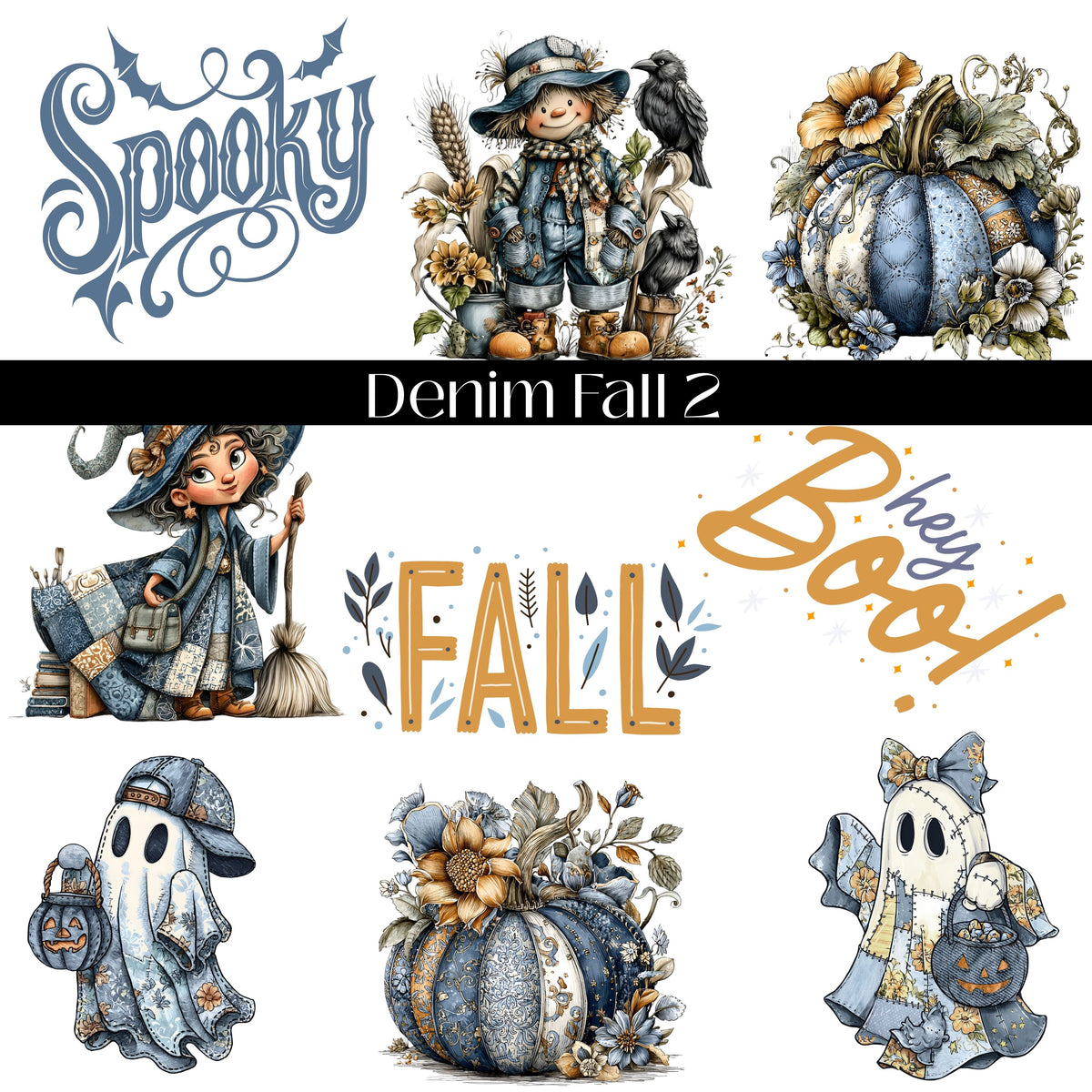 Denim Fall Collection UV DTF Decal Sheets-2 Designs