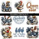 Denim Chicken Collection UV DTF Decal Sheets-2 Designs