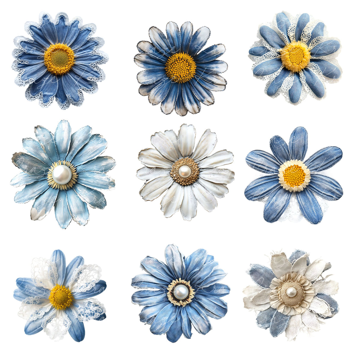 Denim and Daisies UV DTF Decal accent Sheet 10x10 2 Designs available