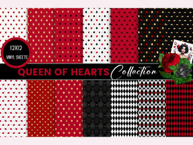 Queen of Hearts Collection 12x12 Vinyl Sheets- 14 Designs Available