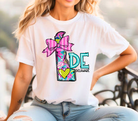 Delaware Doodle Map DTF Transfers