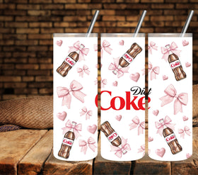 Diet Cola and bows UV DTF tumbler wraps 20oz