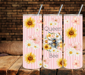 Queen Bee UV DTF tumbler wraps 20oz