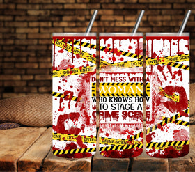 Don't mess with a woman UV DTF tumbler wraps 20oz