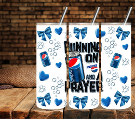 Running on Pepsi and a prayer UV DTF tumbler wraps 20oz