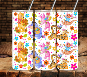 Springtime Bear UV DTF tumbler wraps 20oz
