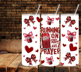 Running on a Dr and Prayer UV DTF tumbler wraps 20oz