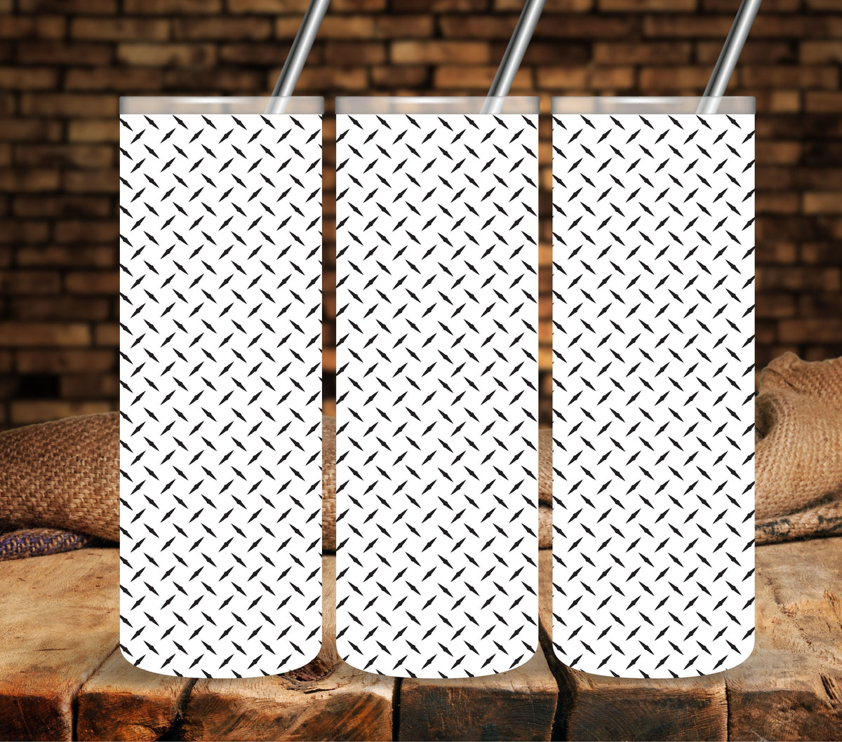 Diamond Plate UV DTF tumbler wraps