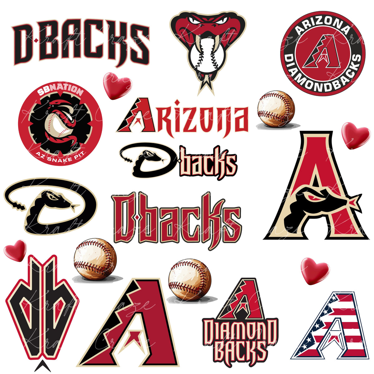Diamondbacks UV DTF Decal Sheet