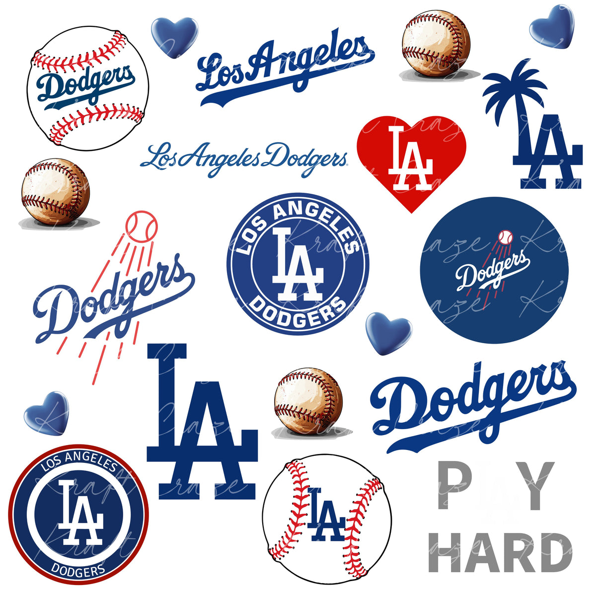 Dodgers UV DTF Decal Sheet