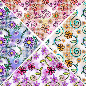 Doodle Flowers Vsplit Precut Vinyl