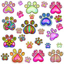 Doodle Paw Prints UV DTF Decal sheet