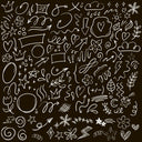 Doodle sketch element sheets  UV DTF Decal sheet 2 colors