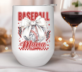 Baseball Mama red check UV DTF Decals