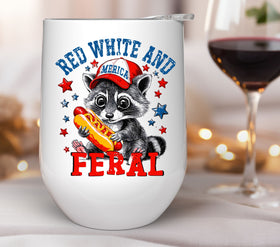 Red white and feral UV DTF Decals