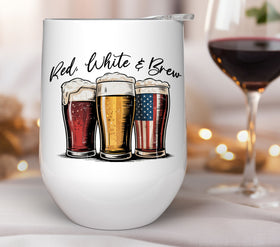 Red white and brew UV DTF Decals