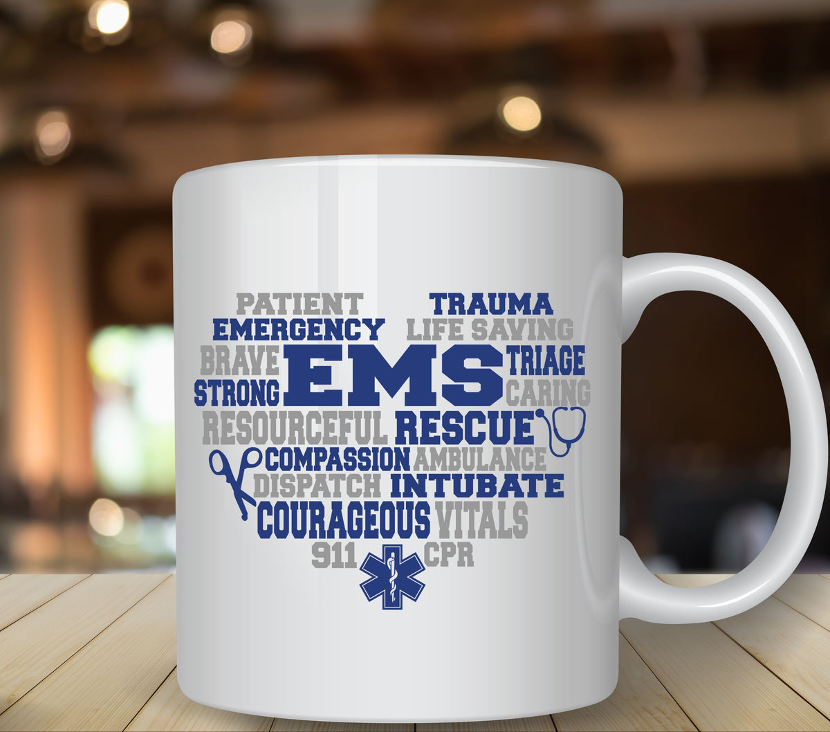 EMS Heart UV DTF Decals