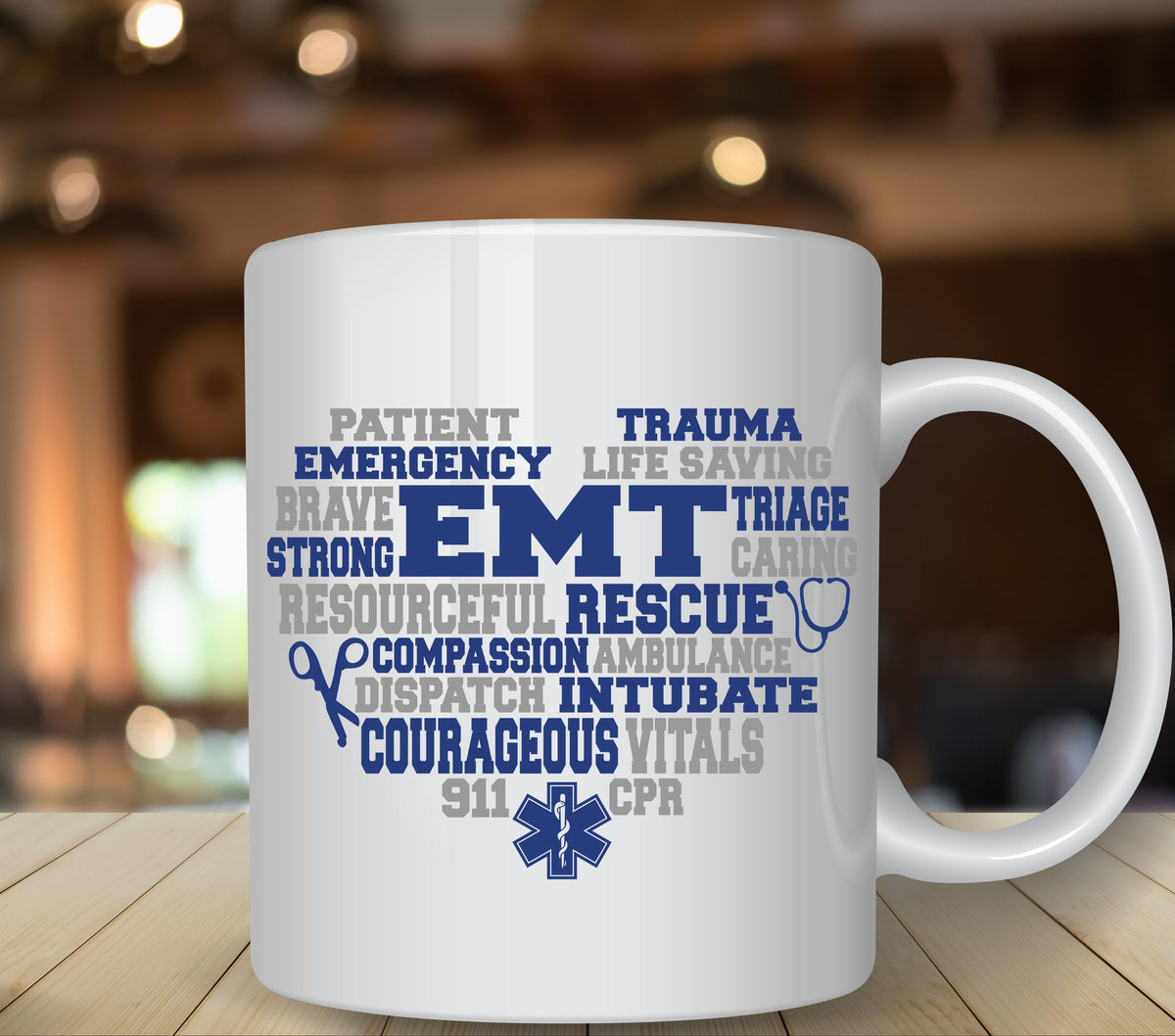 EMT Heart UV DTF Decals