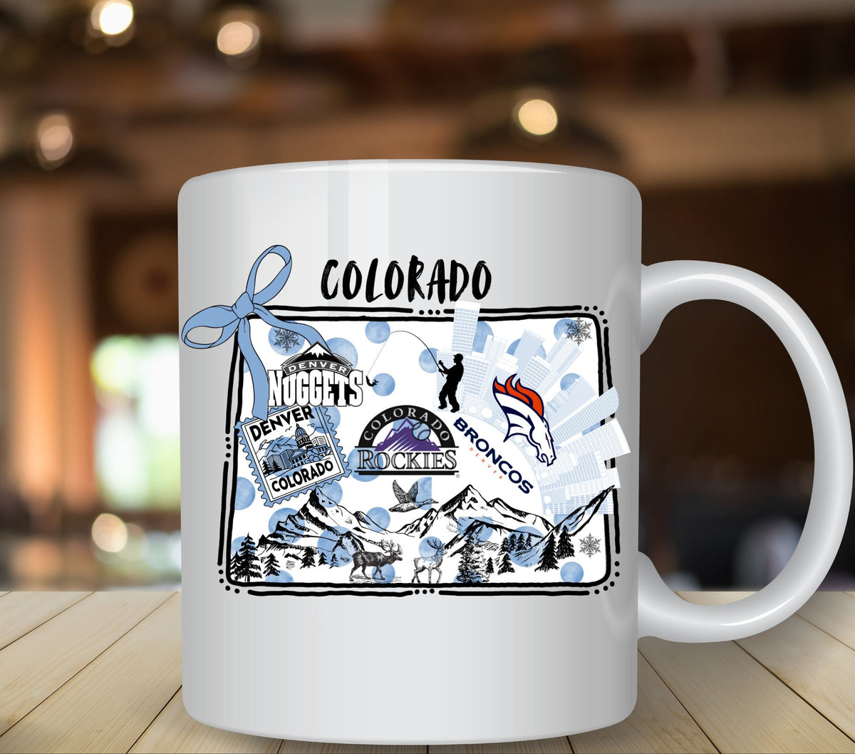 Colorado Coquette Doodle Map UV DTF Decals