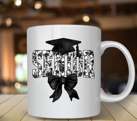Senior 2025 black and white UV DTF Decals
