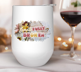 Beautifully Broken western floral and cow UV DTF Decals
