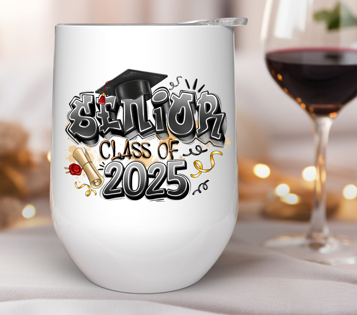 Class of 2025 black and gold UV DTF Decals