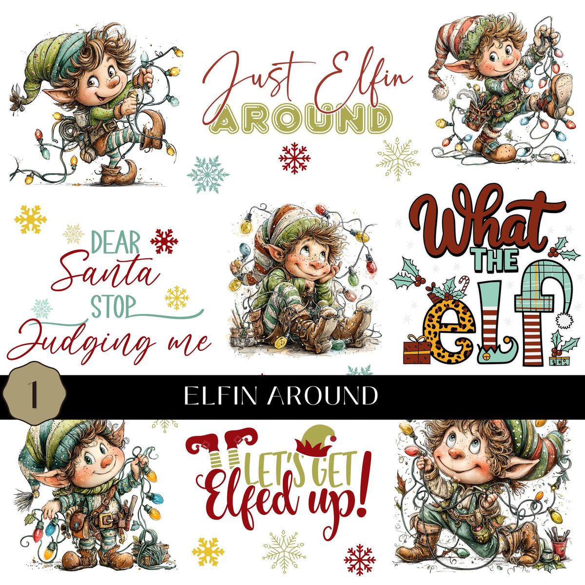 Elfin Around UV DTF Decal Sheet