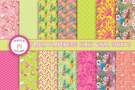 Fancy Flamingos 12x12 Vinyl Sheets- 14 patterns available